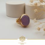 انگشتر طلا سنگ عقیق سوسنی